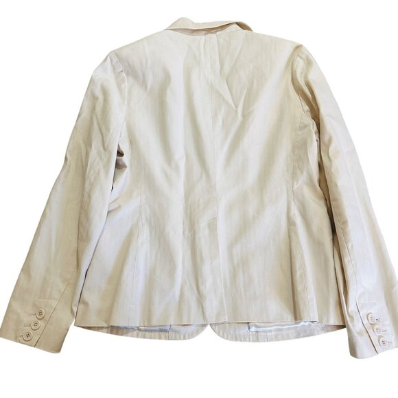 Gap Womens Beige Blazer Jacket Size 14 Cotton Blend Two Button Notch Collar - Picture 3 of 11